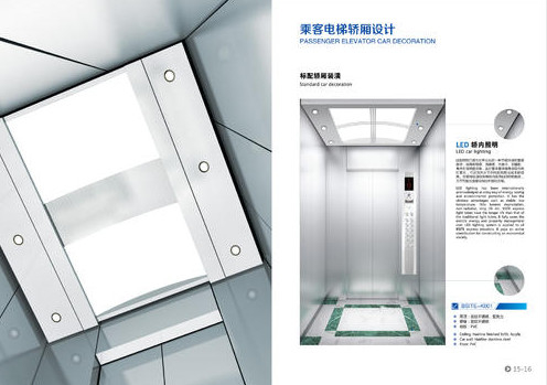 3A Lift Traksi Gearless Di Gedung Apartemen 9 Orang 800KG