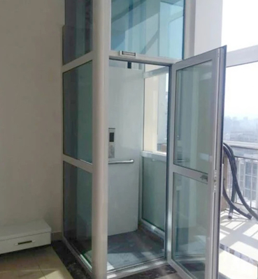 Lift Hidrolik Kaca 400KG 6m 0.4m / s Lift Luar Ruangan Untuk Kursi Roda