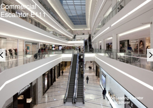 Shopping Mall Moving Walk Eskalator 35 Derajat Tempered Glass Fuji