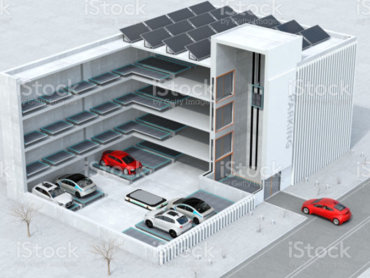 0,75m/s Bangunan Parkir Kendaraan Lift Lift ICP AC VVVF Traksi