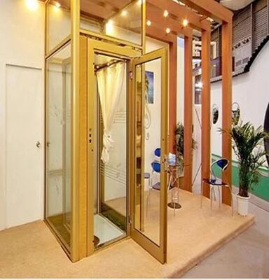 Lift 220V dengan kabin baja tahan karat yang dirancang untuk pusat perbelanjaan yang menyediakan transportasi vertikal yang tahan lama dan aman