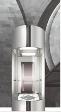 6 Orang 13 Lantai Lift 1000KG 1.75m/s 360 Free View