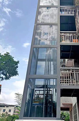 6 Orang 13 Lantai Lift 1000KG 1.75m/s 360 Free View