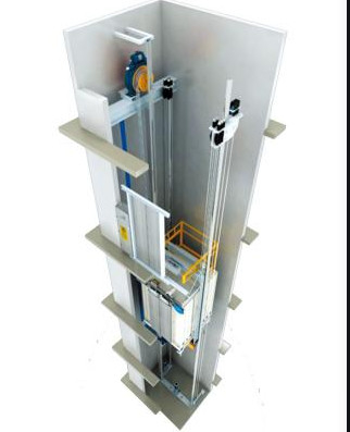 Lift MRL Layar 7 Inci 4 Orang 400KG MRL Traksi Lift