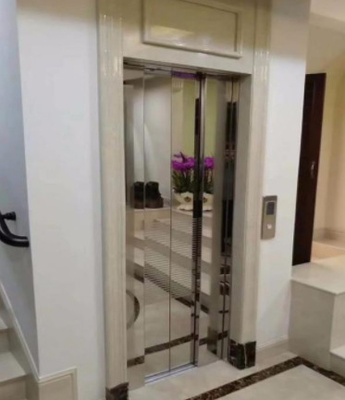 1.5m/s Lift Penumpang Perumahan 400KG Stainless Steel Lift Cabin