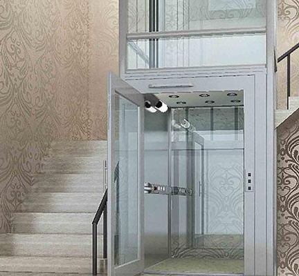 1.5m/s Lift Penumpang Perumahan 400KG Stainless Steel Lift Cabin