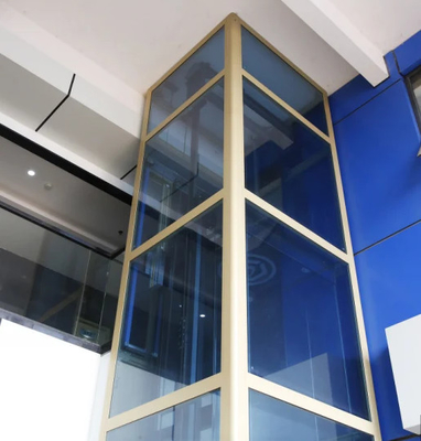 Lift Panorama Pintu Kaca Tanpa Lubang 250kg 3 Orang