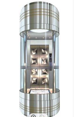 10 Orang Panoramic Elevator 800KG Round Glass Elevator Residential