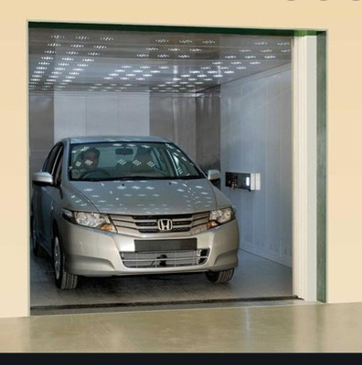 Supermarket Bawah Tanah Mobil Lift Garis Rambut Stainless Steel VVVF Inverter